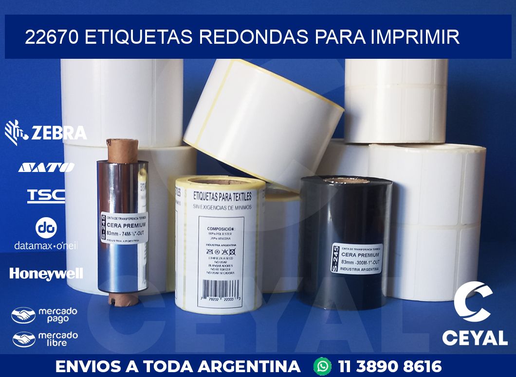 22670 ETIQUETAS REDONDAS PARA IMPRIMIR