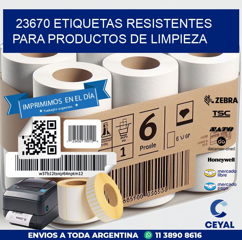 23670 ETIQUETAS RESISTENTES PARA PRODUCTOS DE LIMPIEZA