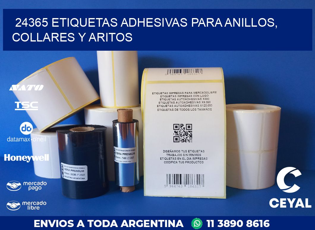 24365 ETIQUETAS ADHESIVAS PARA ANILLOS, COLLARES Y ARITOS