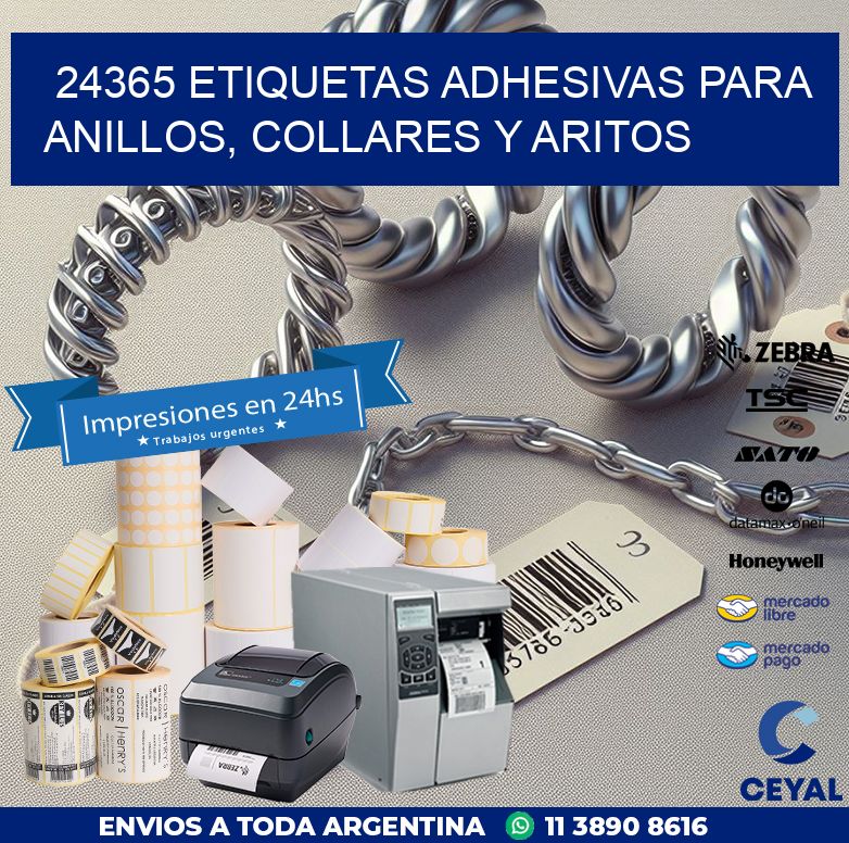 24365 ETIQUETAS ADHESIVAS PARA ANILLOS, COLLARES Y ARITOS