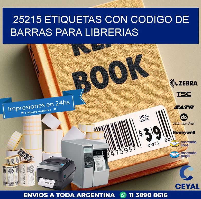 25215 ETIQUETAS CON CODIGO DE BARRAS PARA LIBRERIAS
