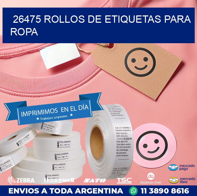 26475 ROLLOS DE ETIQUETAS PARA ROPA