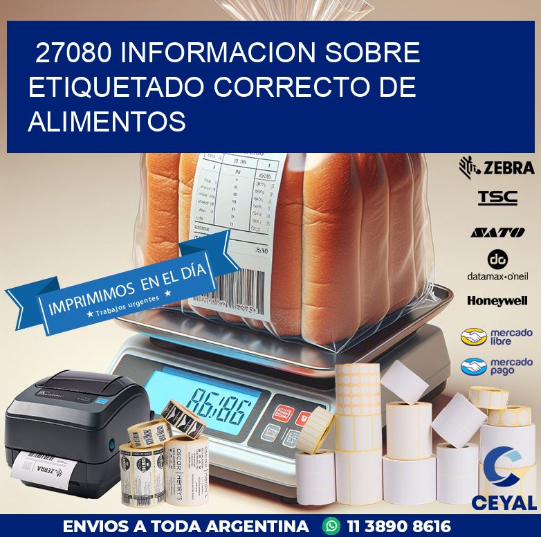 27080 INFORMACION SOBRE ETIQUETADO CORRECTO DE ALIMENTOS