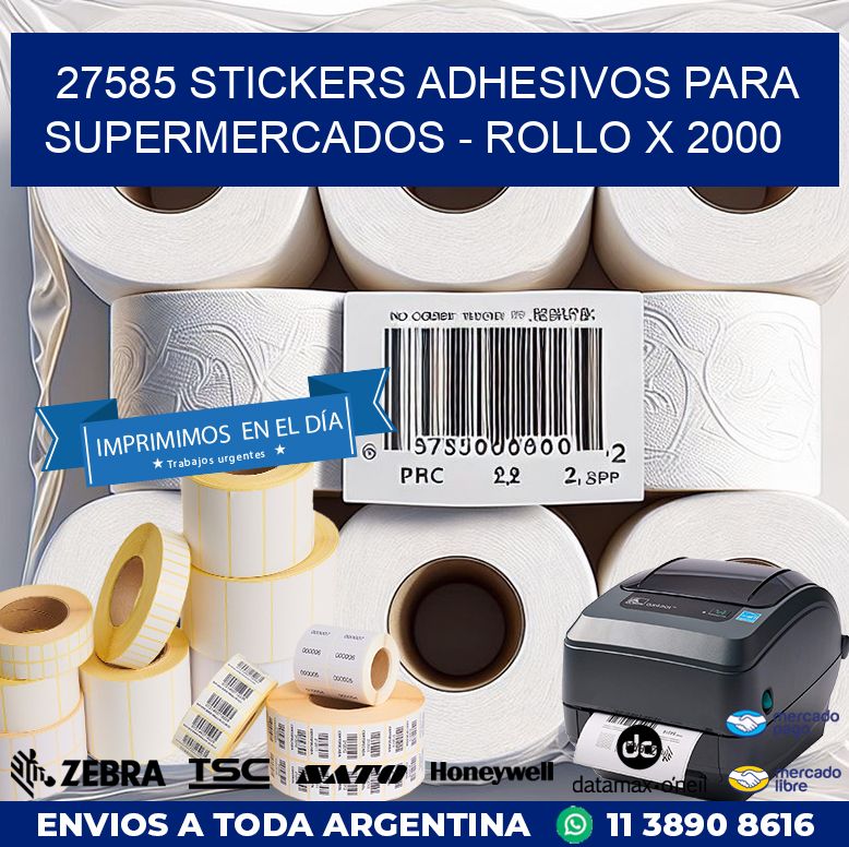 27585 STICKERS ADHESIVOS PARA SUPERMERCADOS - ROLLO X 2000