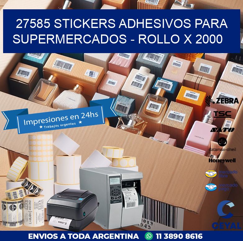 27585 STICKERS ADHESIVOS PARA SUPERMERCADOS - ROLLO X 2000