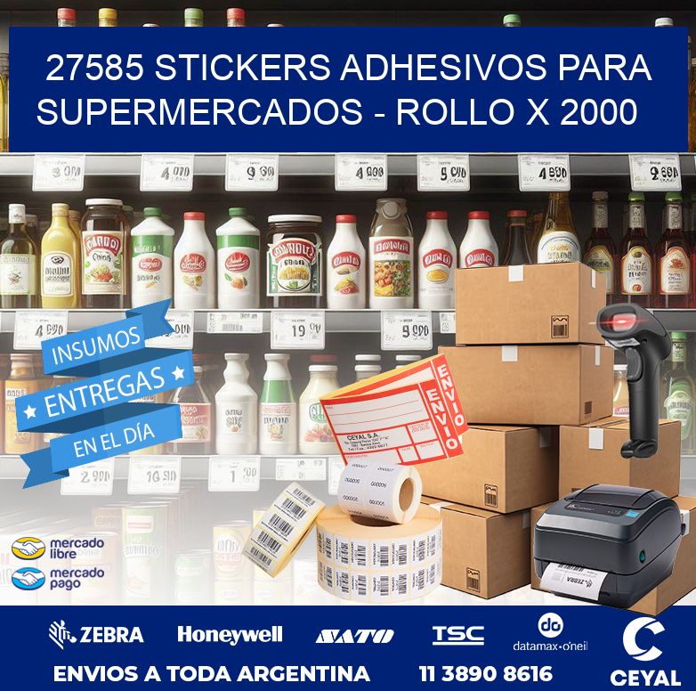 27585 STICKERS ADHESIVOS PARA SUPERMERCADOS – ROLLO X 2000