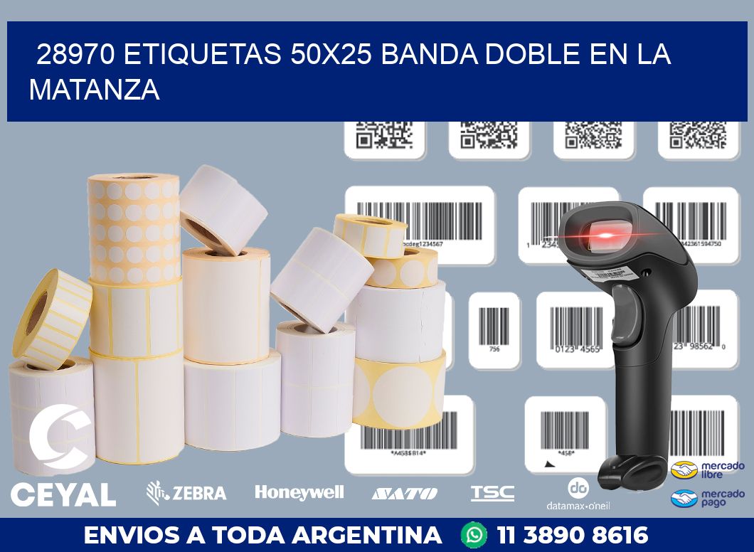 28970 ETIQUETAS 50X25 BANDA DOBLE EN LA MATANZA