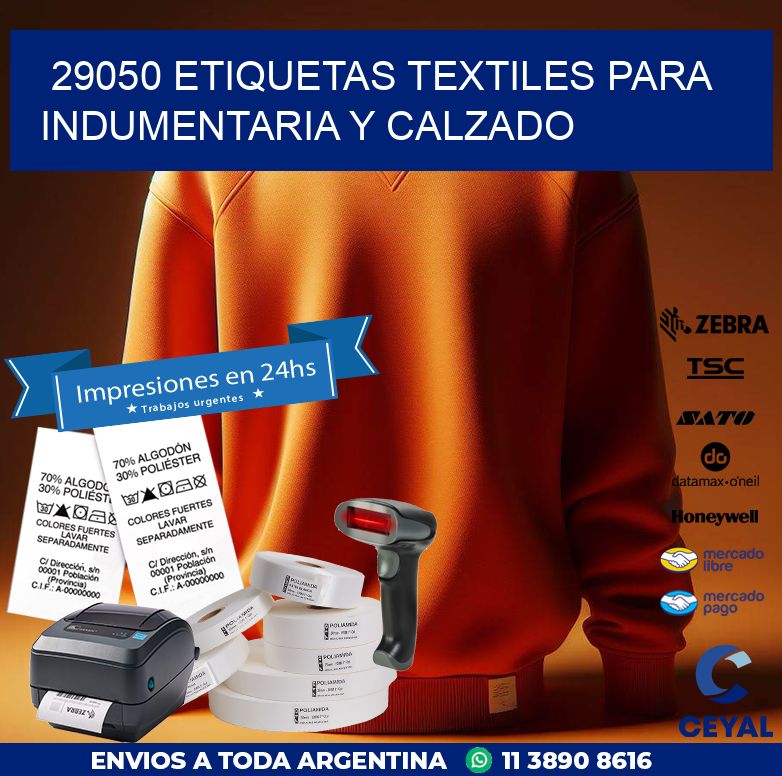 29050 ETIQUETAS TEXTILES PARA INDUMENTARIA Y CALZADO