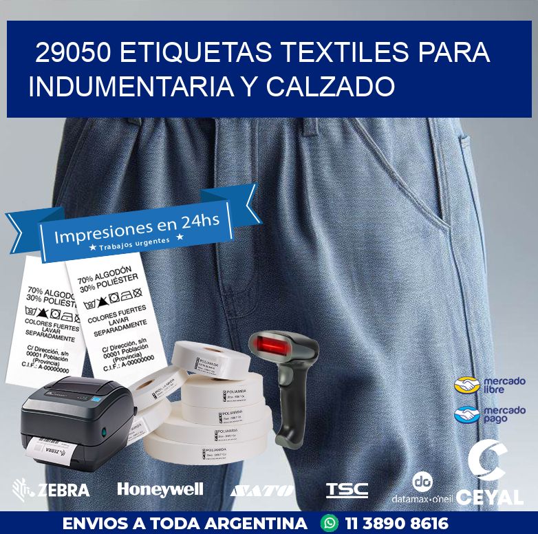 29050 ETIQUETAS TEXTILES PARA INDUMENTARIA Y CALZADO