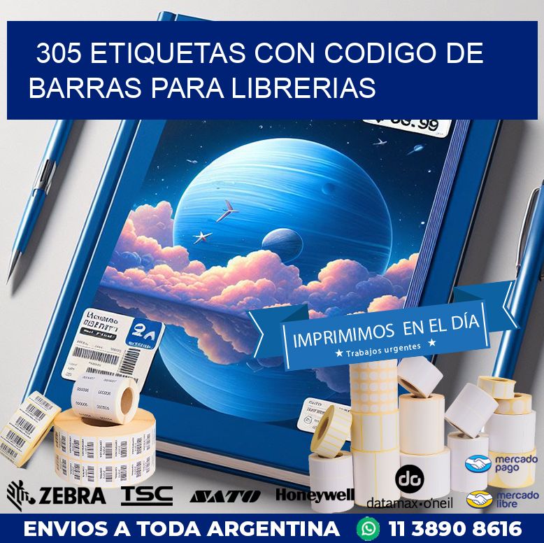 305 ETIQUETAS CON CODIGO DE BARRAS PARA LIBRERIAS