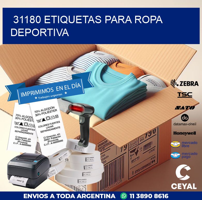 31180 ETIQUETAS PARA ROPA DEPORTIVA