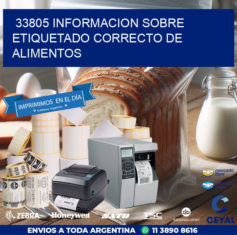 33805 INFORMACION SOBRE ETIQUETADO CORRECTO DE ALIMENTOS