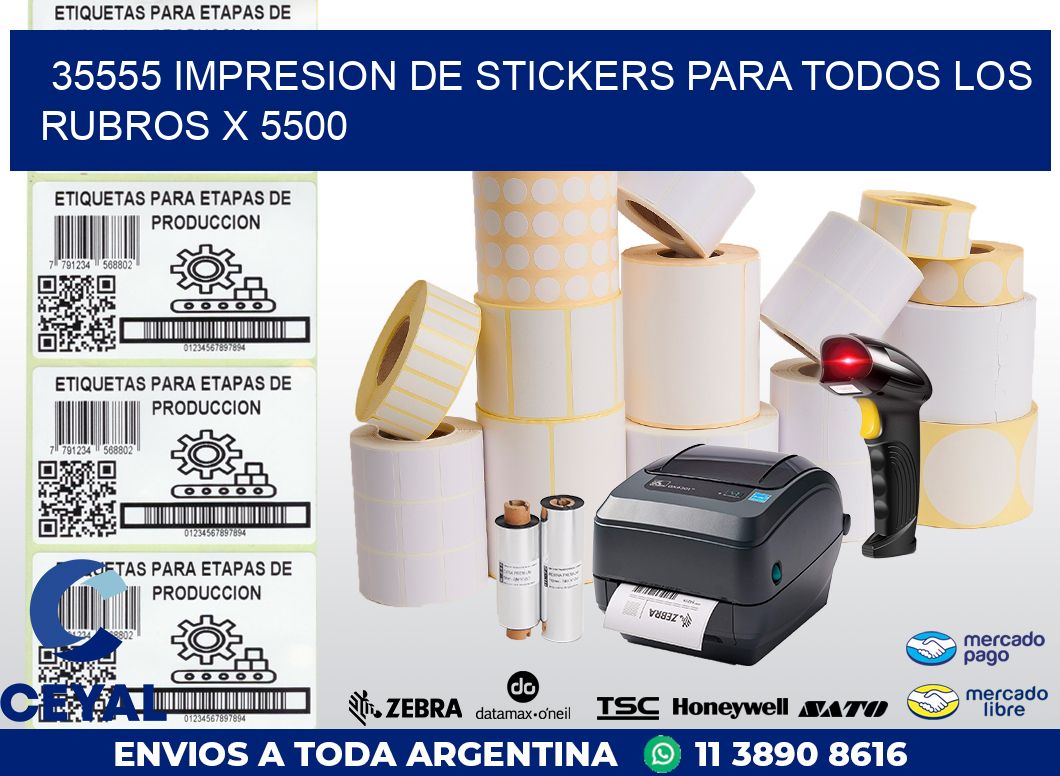 35555 IMPRESION DE STICKERS PARA TODOS LOS RUBROS X 5500