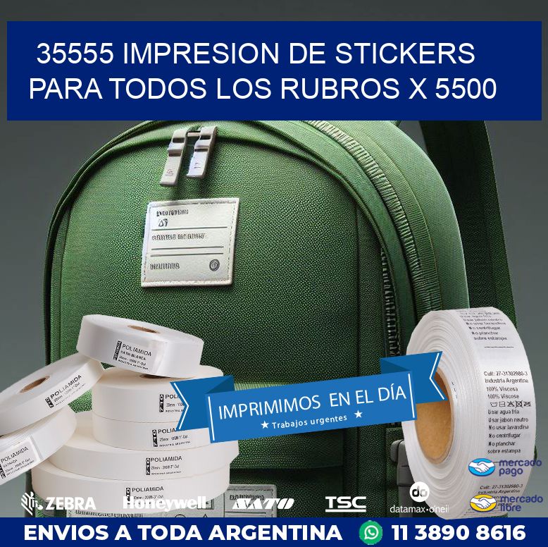 35555 IMPRESION DE STICKERS PARA TODOS LOS RUBROS X 5500