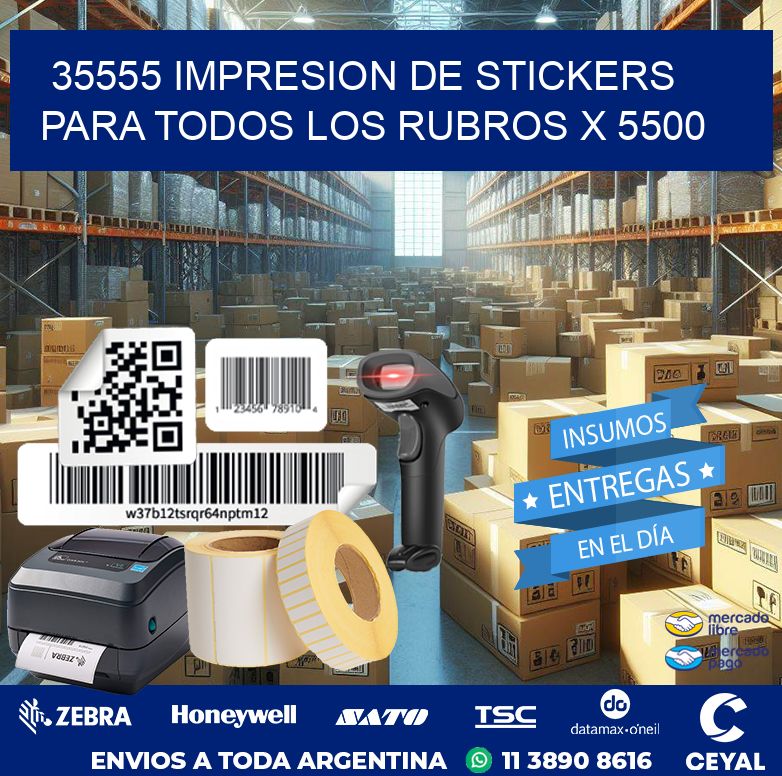 35555 IMPRESION DE STICKERS PARA TODOS LOS RUBROS X 5500