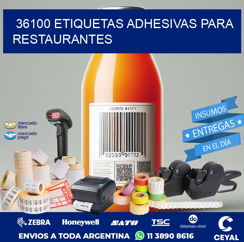 36100 ETIQUETAS ADHESIVAS PARA RESTAURANTES