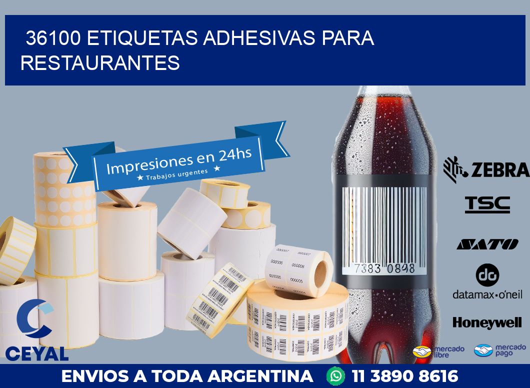 36100 ETIQUETAS ADHESIVAS PARA RESTAURANTES