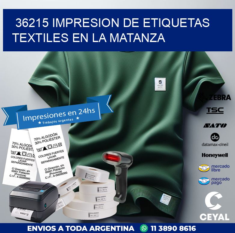 36215 IMPRESION DE ETIQUETAS TEXTILES EN LA MATANZA