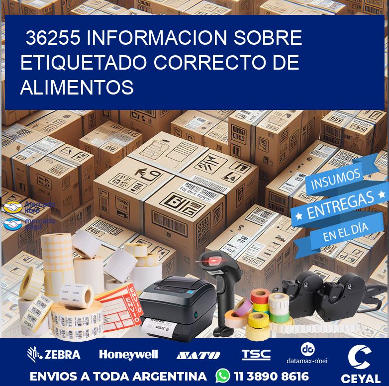 36255 INFORMACION SOBRE ETIQUETADO CORRECTO DE ALIMENTOS