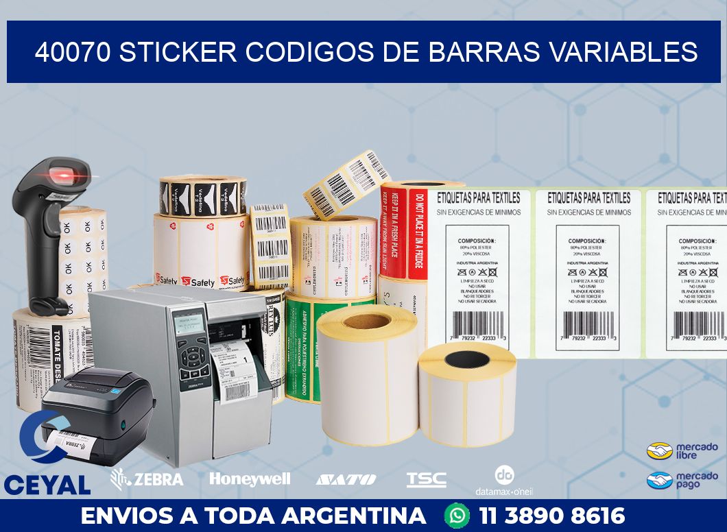 40070 STICKER CODIGOS DE BARRAS VARIABLES