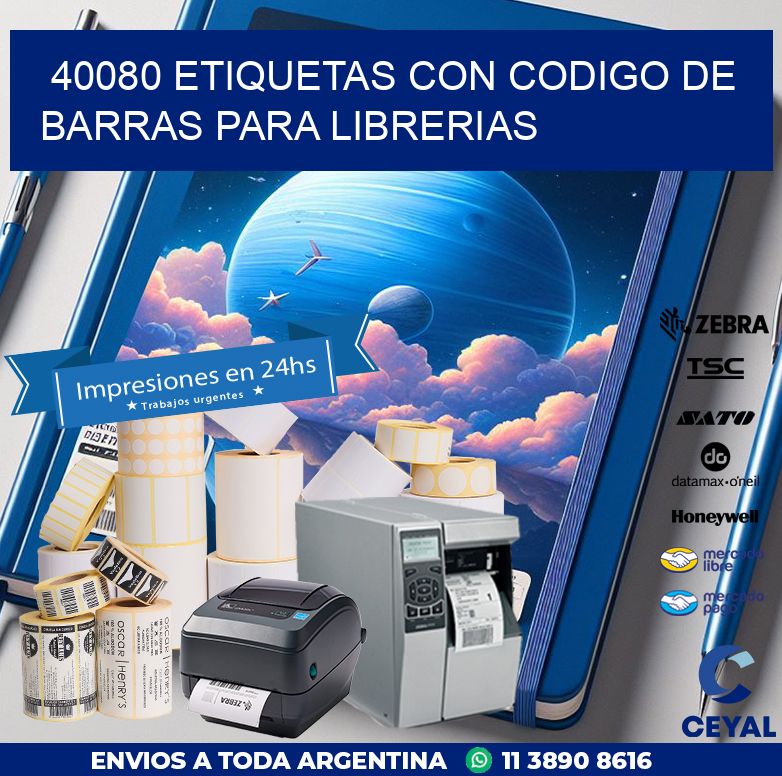 40080 ETIQUETAS CON CODIGO DE BARRAS PARA LIBRERIAS