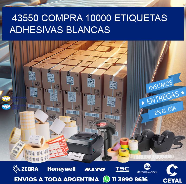 43550 COMPRA 10000 ETIQUETAS ADHESIVAS BLANCAS