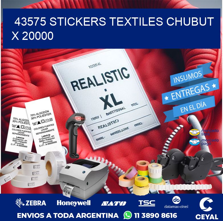 43575 STICKERS TEXTILES CHUBUT X 20000