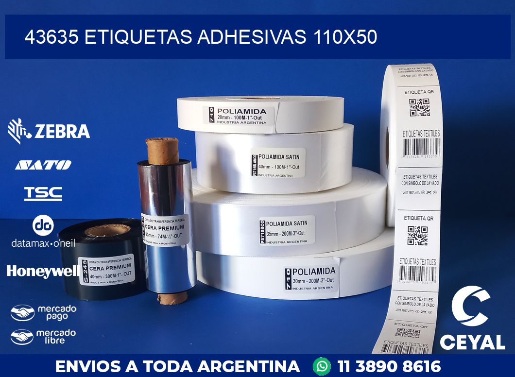 43635 ETIQUETAS ADHESIVAS 110X50