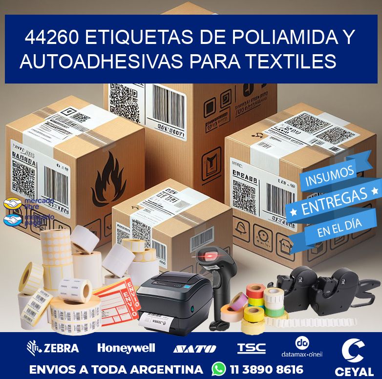 44260 ETIQUETAS DE POLIAMIDA Y AUTOADHESIVAS PARA TEXTILES