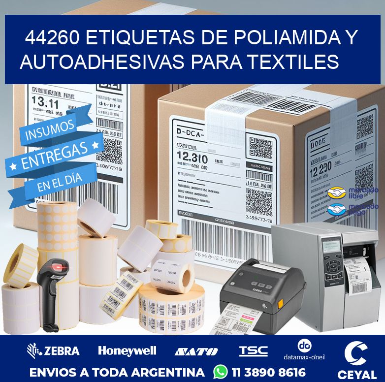 44260 ETIQUETAS DE POLIAMIDA Y AUTOADHESIVAS PARA TEXTILES