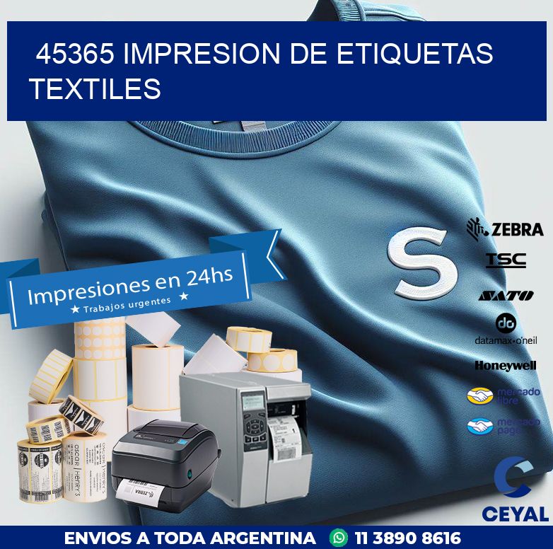 45365 IMPRESION DE ETIQUETAS TEXTILES