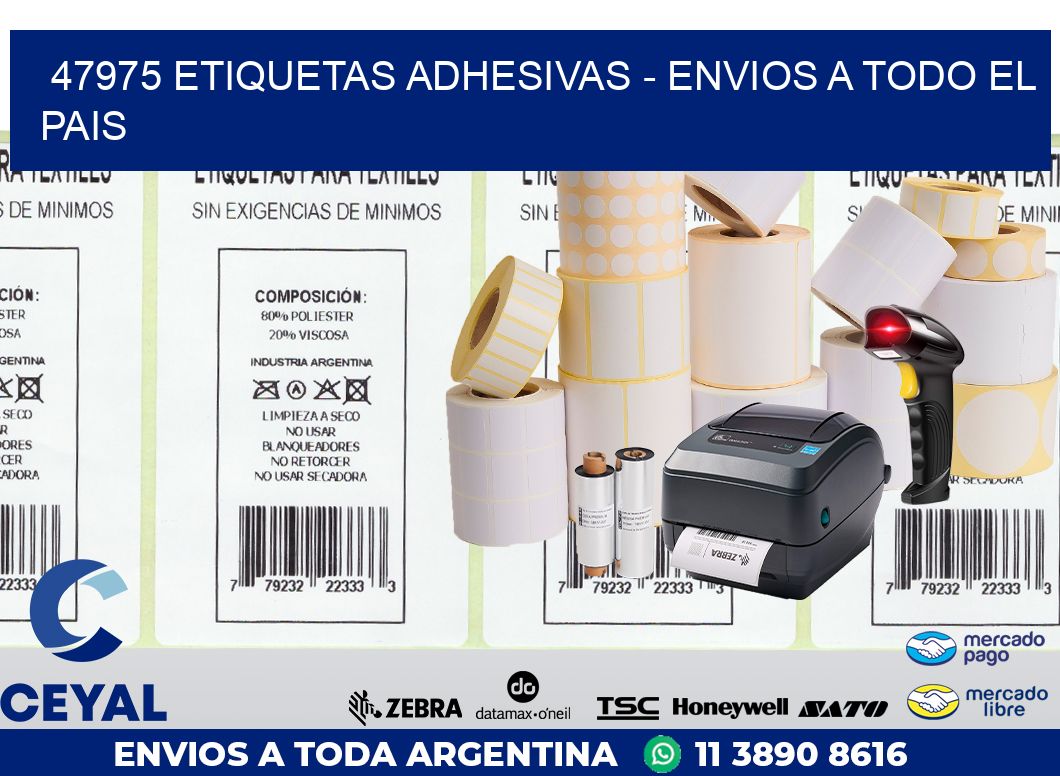 47975 ETIQUETAS ADHESIVAS - ENVIOS A TODO EL PAIS