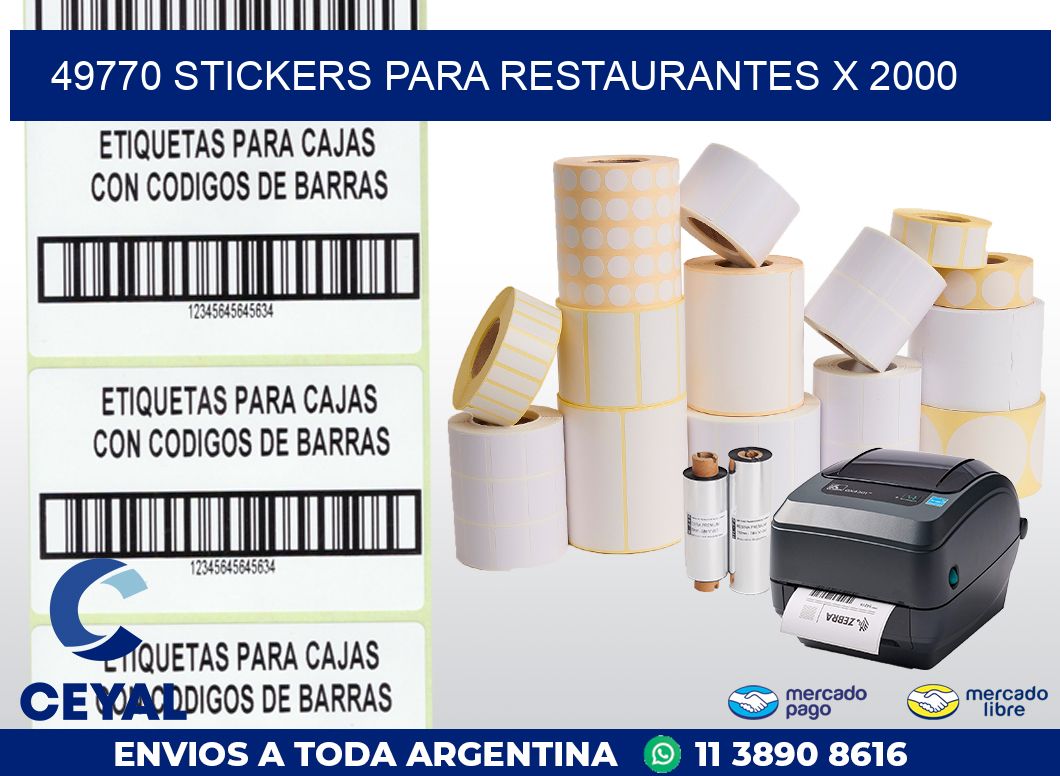 49770 STICKERS PARA RESTAURANTES X 2000
