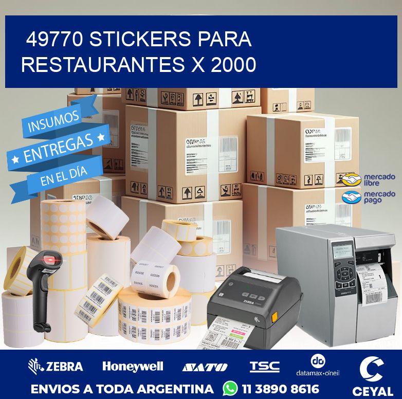 49770 STICKERS PARA RESTAURANTES X 2000