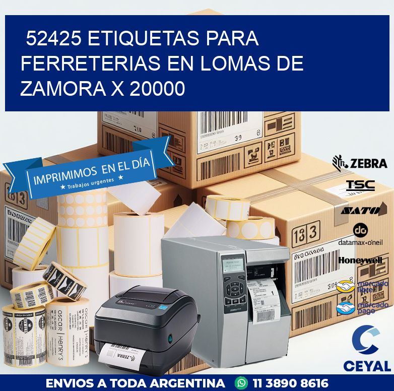 52425 ETIQUETAS PARA FERRETERIAS EN LOMAS DE ZAMORA X 20000