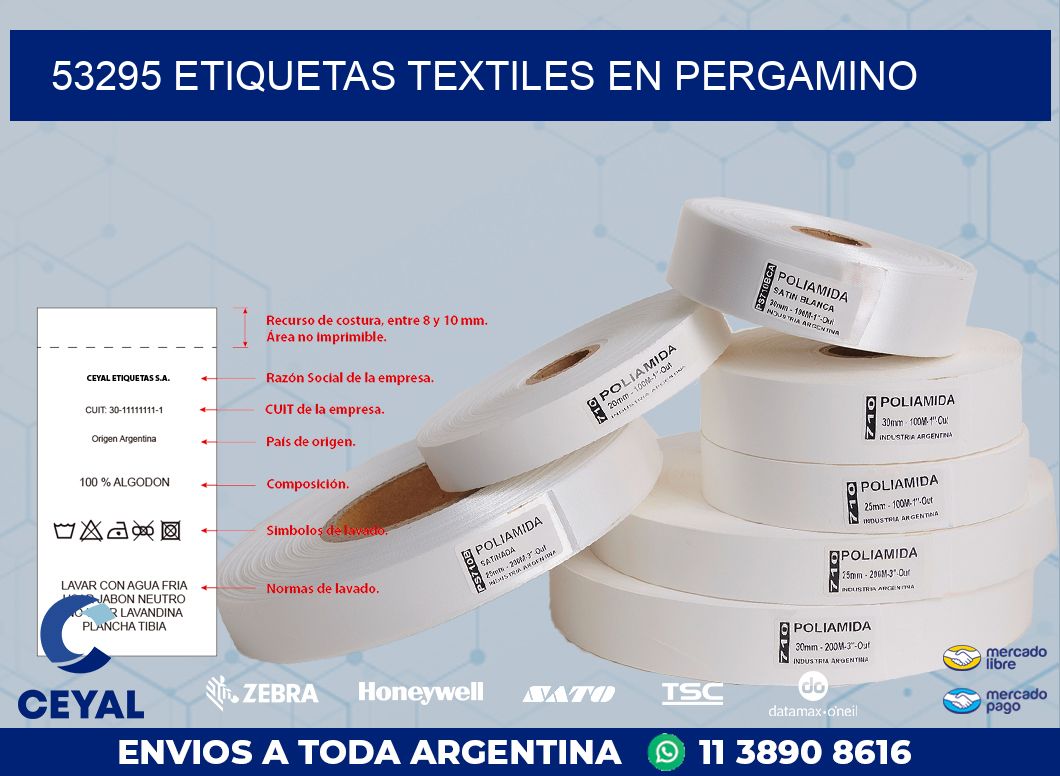 53295 ETIQUETAS TEXTILES EN PERGAMINO