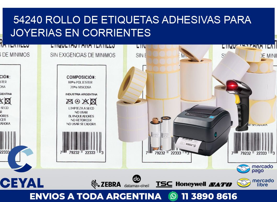 54240 ROLLO DE ETIQUETAS ADHESIVAS PARA JOYERIAS EN CORRIENTES