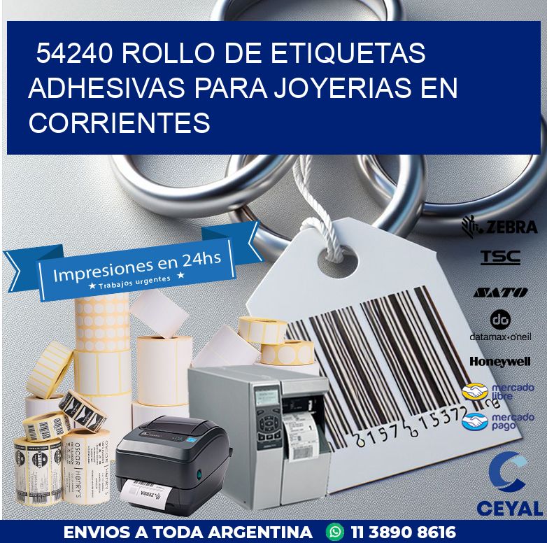 54240 ROLLO DE ETIQUETAS ADHESIVAS PARA JOYERIAS EN CORRIENTES