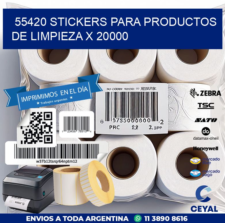 55420 STICKERS PARA PRODUCTOS DE LIMPIEZA X 20000