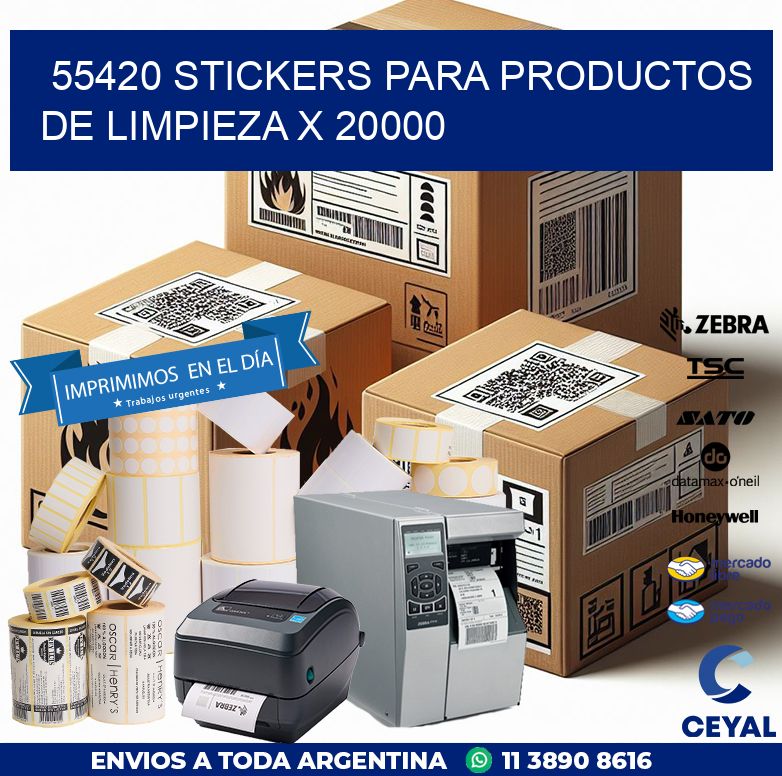 55420 STICKERS PARA PRODUCTOS DE LIMPIEZA X 20000