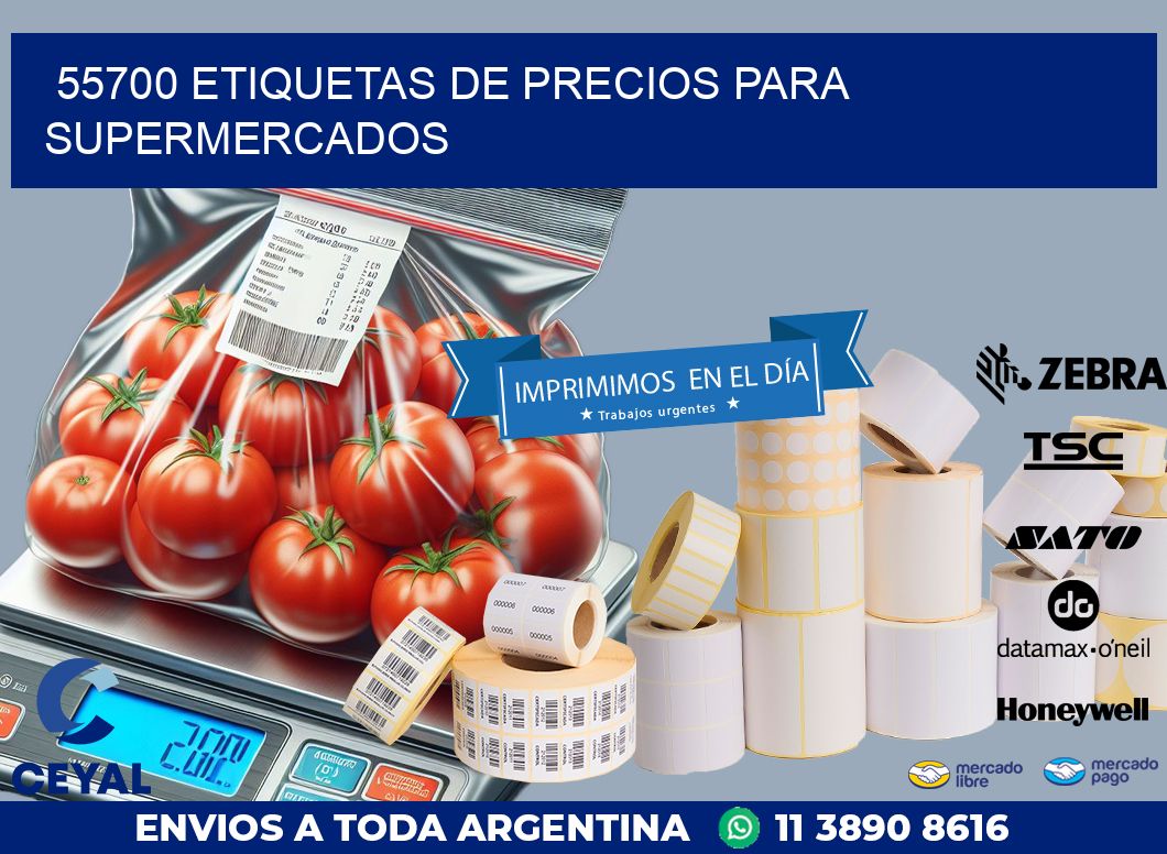 55700 ETIQUETAS DE PRECIOS PARA SUPERMERCADOS