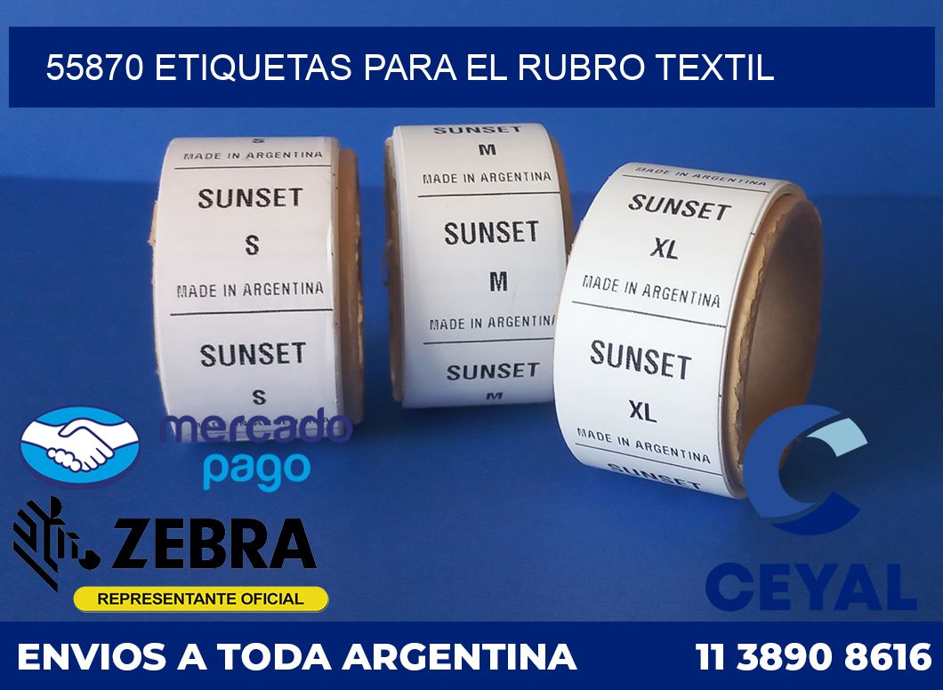 55870 ETIQUETAS PARA EL RUBRO TEXTIL