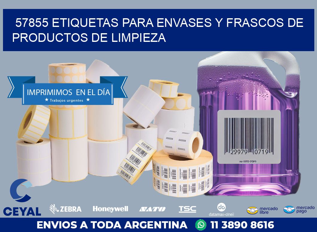57855 ETIQUETAS PARA ENVASES Y FRASCOS DE PRODUCTOS DE LIMPIEZA