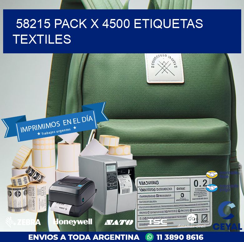 58215 PACK X 4500 ETIQUETAS TEXTILES