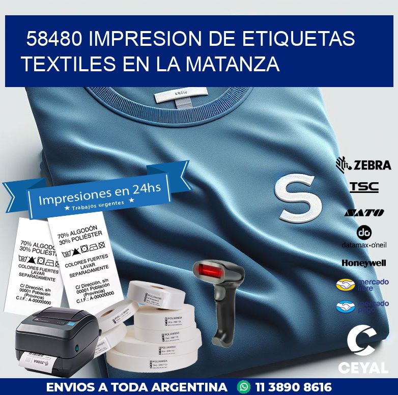 58480 IMPRESION DE ETIQUETAS TEXTILES EN LA MATANZA