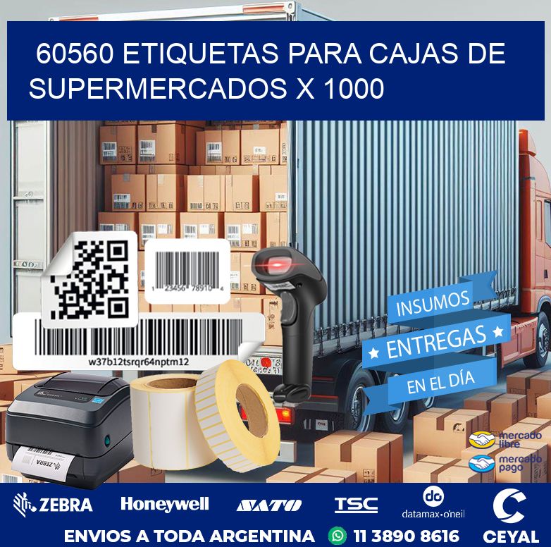 60560 ETIQUETAS PARA CAJAS DE SUPERMERCADOS X 1000
