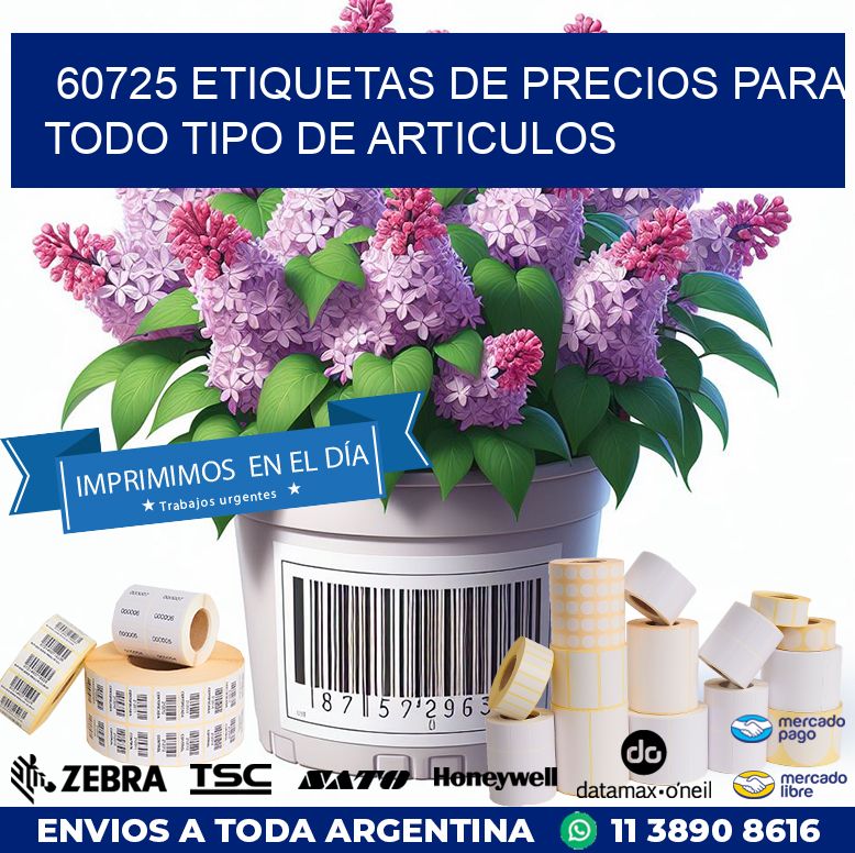 60725 ETIQUETAS DE PRECIOS PARA TODO TIPO DE ARTICULOS