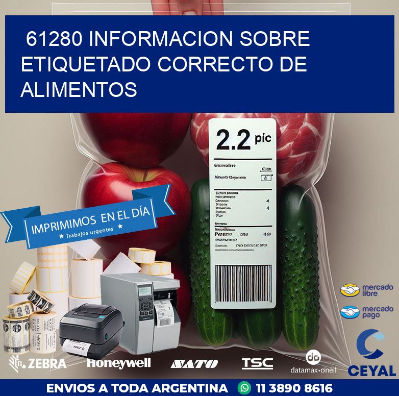 61280 INFORMACION SOBRE ETIQUETADO CORRECTO DE ALIMENTOS