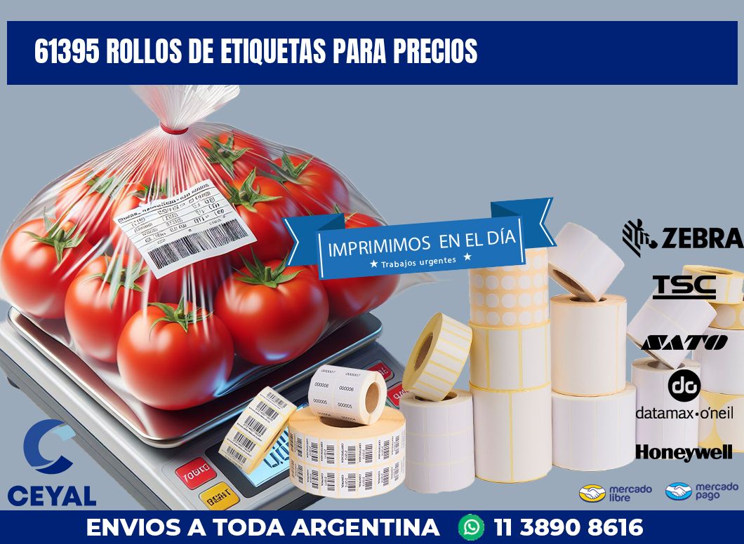61395 ROLLOS DE ETIQUETAS PARA PRECIOS
