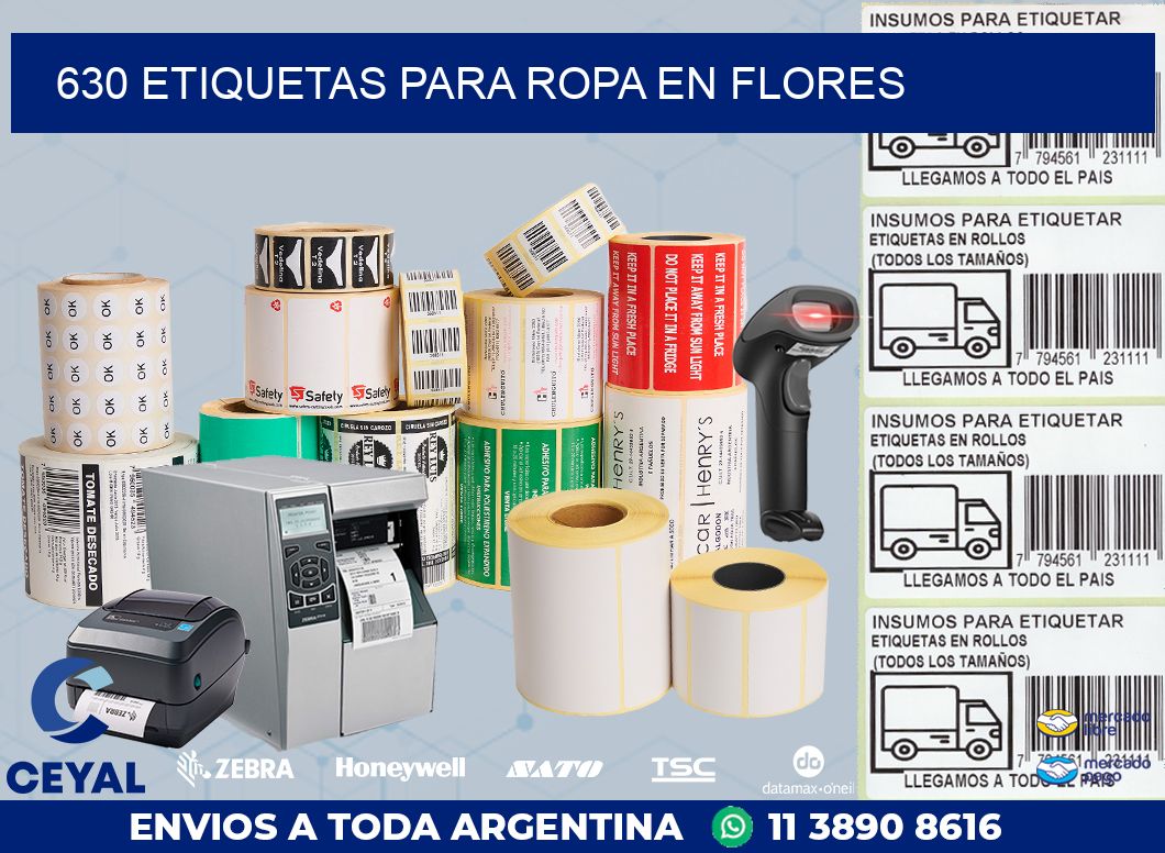 630 ETIQUETAS PARA ROPA EN FLORES